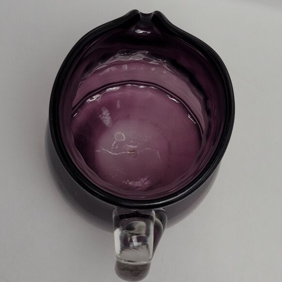 Amethyst Glass Pitcher Purple Lemonade Water JugWith Clear Handle - Picture 7 of 15
